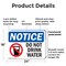 Signmission Do Not Drink Water, 24 in W x Rectangle, Plastic OS-2PACK-NS-P-1824-L-11152 - alternate 6
